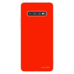 Átlátszó szilikon tok az alábbi mobiltelefonokra Samsung Galaxy S10 Plus G975 - Maranello Red