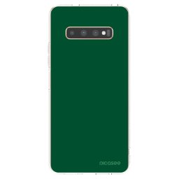 Átlátszó szilikon tok az alábbi mobiltelefonokra Samsung Galaxy S10 Plus G975 - Green Gleam