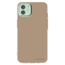 Átlátszó szilikon tok az alábbi mobiltelefonokra Apple iPhone 12 - Soft Sand
