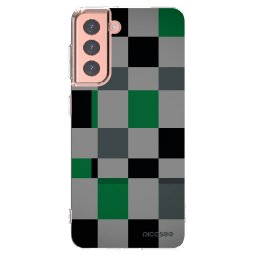 Átlátszó szilikon tok az alábbi mobiltelefonokra Samsung Galaxy S21 5G G991B - Block Grid