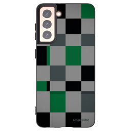 Fekete szilikon tok az alábbi mobiltelefonokra Samsung Galaxy S21 5G G991B - Block Grid