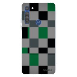 Átlátszó szilikon tok az alábbi mobiltelefonokra Motorola Moto G8 - Block Grid