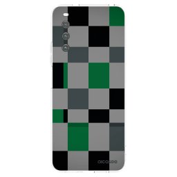 Átlátszó szilikon tok az alábbi mobiltelefonokra Sony Xperia 10 IV 5G - Block Grid