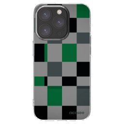 Átlátszó szilikon tok az alábbi mobiltelefonokra Apple iPhone 15 Pro - Block Grid
