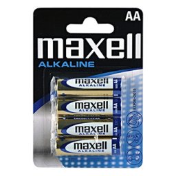 Alkáli elemek, AA (LR6), AA, 1,5V, Maxell, buborékcsomagolás, 4 darabos csomagolásban