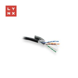 LYNX FTP kábel Cat6, PE (Fca), teljesen hegesztett, kültéri, fekete, tekercs 305m
