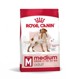 Royal Canin Medium Adult - közepes testű felnőtt kutya száraz táp 15 kg + 3 kg ajándékba!