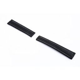 RIOS Continental Breitling bőr óraszíj, fekete, 22/18mm