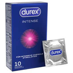 Durex Intense Orgasmic - bordás, pontozott stimuláló óvszer (10 db)