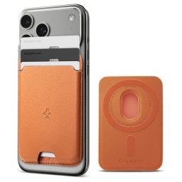 Spigen Valentinus Apple iPhone Magsafe kártyatartó, MagSafe, Metallic Orange, narancs (3db kártyához)