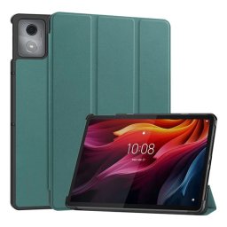 Tok álló, bőr hatású (aktív FLIP, oldalra nyíló, TRIFOLD, asztali tartó) SÖTÉTZÖLD Lenovo Tab K11 Plus (TB352)