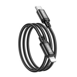 HOCO X89 adatkábel (Type-C - lightning, 20W, gyorstöltő, 100cm) FEKETE