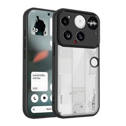 Szilikon telefonvédő (ütésállóság, átlátszó hátlap) FEKETE Nothing Phone (3)