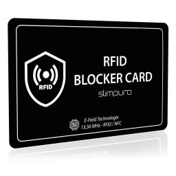 Slimpuro RFID blokkoló kártya riasztó jelzéssel, NFC, ultravékony, fizetőkártya formátum (RZ-WRUK-6BS8)
