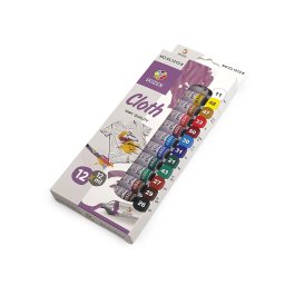 Textilfesték készlet 12 × 12 ml – 12 színű festék ruhákhoz és textilekhez
