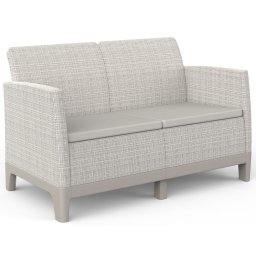 Keter SCANDI FORMA 2 személyes kerti kanapé - Pebble grey / Soft beige, műanyag, 126 cm