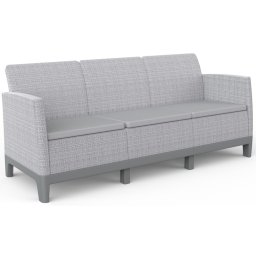 Keter SCANDI FORMA 3 személyes kerti kanapé - Ash grey / Storm grey, műanyag, 182 cm