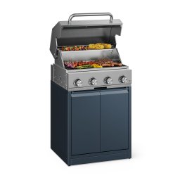 Klarstein WaldChef kerti konyha | Gázgrill | 4 égő | 30 mbar | 12800 W | Öntöttvas rács | Rozsdamentes acél (CT004)