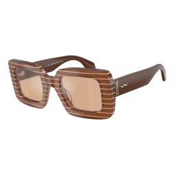 GIORGIO ARMANI AR8241U 63112S Striped Peach/Gold Block Orange Mirror Silver napszemüveg