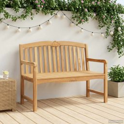 vidaXL Kézműves Rózsabank 114 x 60 x 95 cm Tömör Teakfa Természetes