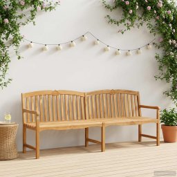 vidaXL Kézműves Rózsabank 228 x 61 x 94,5 cm Tömör Teakfa Természetes