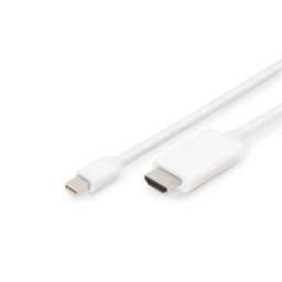 Digitus DisplayPort kábel adapter, mini DP - HDMI, 2m , DP 1.2_HDMI 2.0, 4K/60Hz