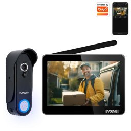 EVOLVEO DoorPhone W7, otthoni vezeték nélküli videotelefon készlet WiFi fekete monitorral - Használt
