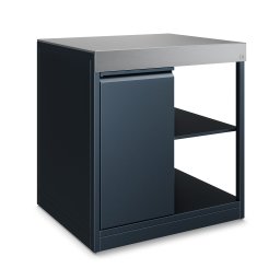 Klarstein WaldChef kerti konyha | Konyhaszekrény | Rozsdamentes acél munkalap | Időjárásálló | 90 x 90 cm (CT003)
