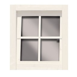 Karibu 38 mm-es bukó-nyíló ablak, valódi üvegből készült, elefáncsontfehér, 69 cm x 79,5 cm