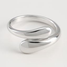 Ezüst csepp formájú állítható acél gyűrű