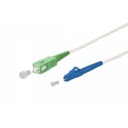 SC/APC - LC/UPC szimplex 9/125 SM 5m kar fehér 3mm B3 LSZH