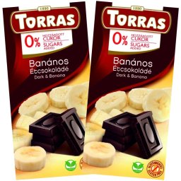 Torras Banános vegán étcsokoládé hozzáadott cukor nélkül DUO 2X75 g