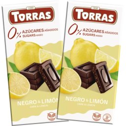 Torras Citromos étcsokoládé hozzáadott cukor nélkül DUO 2X75 g