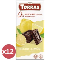Torras Citromos étcsokoládé hozzáadott cukor nélkül kínáló 12X75 g