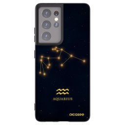 Fekete szilikon tok az alábbi mobiltelefonokra Samsung Galaxy S21 Ultra 5G G998B - AQUARIUS