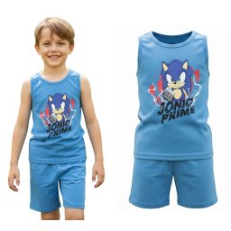 Sonic mintás 2-részes nyári ujjatlan póló és rövid nadrág szett