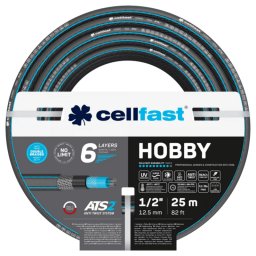 Kerti tömlő 1/2" 25 m HOBBY, 32 bar, 6 rétegű prémium locsolótömlő kerti öntözéshez