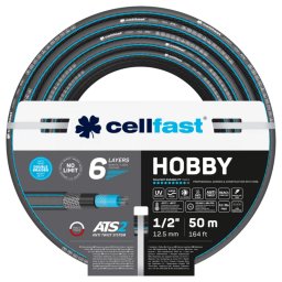 Kerti tömlő 1/2" 50 m HOBBY, 32 bar, 6 rétegű locsolótömlő kerti öntözéshez