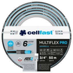 Kerti tömlő 3/4" 50 m MULTIFLEX PRO, 35 bar, 6 rétegű öntözőtömlő locsolótömlő kerti öntözéshez