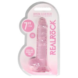 RealRock - átlátszó élethű dildó (pink, 17 cm)