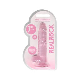 RealRock - átlátszó élethű dildó (pink, 17 cm)