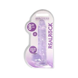 RealRock - átlátszó élethű dildó (lila, 19 cm)
