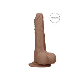 RealRock Dong 7 - élethű, herés dildó (17 cm) - sötét natúr
