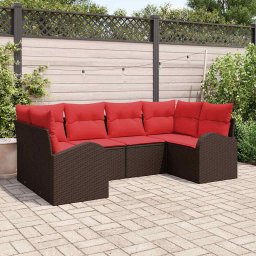 vidaXL Kerti Kanapé Szett 6 db Barna [Műanyag]: Poly Rattan