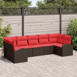 vidaXL Kerti Kanapé Szett 7 db Barna [Műanyag]: Poly Rattan