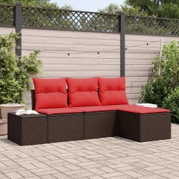 vidaXL Kanapé Szett 4 db Barna [Műanyag]: Poly Rattan