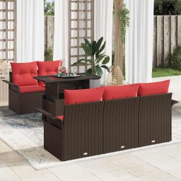 vidaXL Kerti Kanapé Szett 6 db Barna [Műanyag]: Poly Rattan