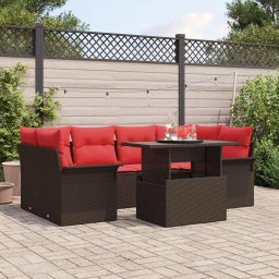 vidaXL Kerti Kanapé Szett 7 db Barna [Műanyag]: Poly Rattan