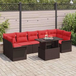 vidaXL Kerti Kanapé Szett 8 db Barna [Műanyag]: Poly Rattan