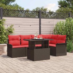 vidaXL Kerti Kanapé Szett 6 db Barna [Műanyag]: Poly Rattan